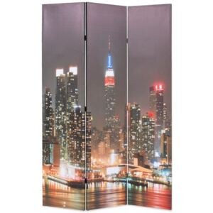 Składany parawan, 120 x 180 cm, wzór Nowy Jork nocą