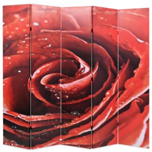Składany parawan, 200x180 cm, czerwona róża