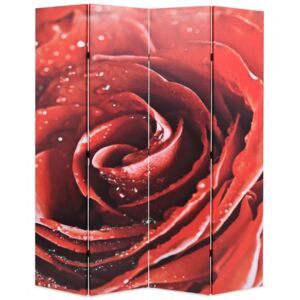 Składany parawan, 160 x 180 cm, czerwona róża