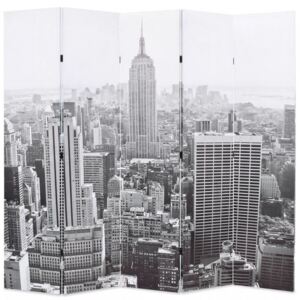 Składany parawan, 200x180 cm, Nowy Jork za dnia, czarno-biały