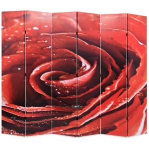 Składany parawan, 228x180 cm, czerwona róża