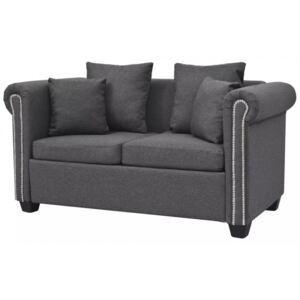 2-osobowa sofa materiałowa, 143x75x73 cm, ciemnoszara