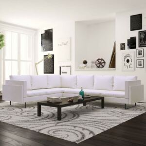 Narożna sofa ze sztucznej skóry, biała
