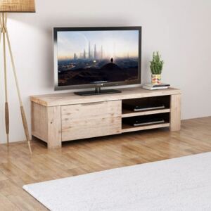 Szafka TV ze szotkowanego drewna akacjowego, 140x38x40cm