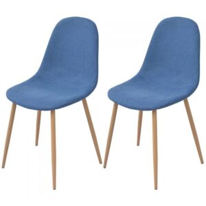 Krzesło do jadalni 2 szt., tapicerowane tkaniną, niebieską