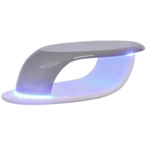 Stolik z włókna szklanego, szaro-biały, z podświetleniem LED