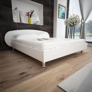 Łóżko ze sztucznej skóry, 180 x 200 cm, białe