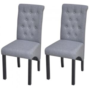 Krzesła do jadalni, tapicerowane tkaniną, ciemnoszare, 2 szt