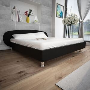 Łóżko ze sztucznej skóry, 180 x 200 cm, czarne