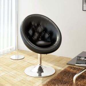 Krzesło klubowe ze skóry syntetycznej, czarne