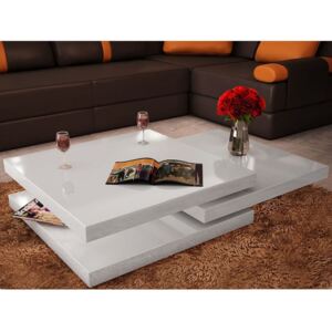 3-poziomowy stolik o wysokim połysku, biały