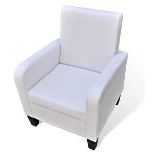 Fotel ze skóry syntetycznej, biały