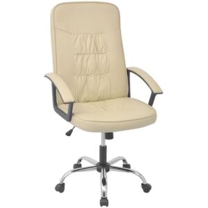 VidalXL Krzesło biurowe Sztuczna skóra 67x70 cm Kremowe