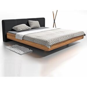Drewniane łóżko do sypialni DAVIS z tapicerowanym zagłówkiem