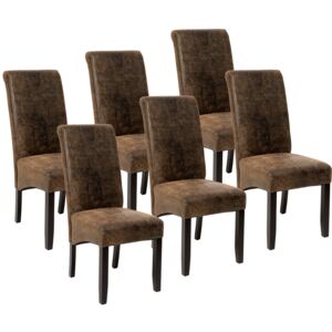 6 eleganckie krzesła do jadalni lub salonu antyczny brąz