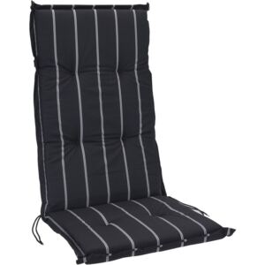 Poduszka na leżak z wiązaniem, kolor czarny w białe paski, 120 x 50 cm