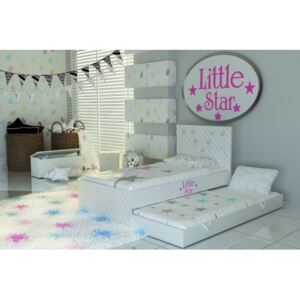 Łóżko dla dziecka piętrowe - wysuwane Stars 7 kolorów tapicerowane tkaniną