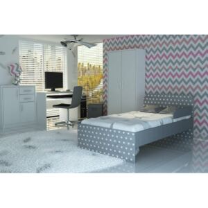 Łóżko dla dziecka Lovi - 2 kolory tapicerowane tkaniną