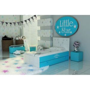 Łóżko dla dziecka z szufladą Stars 4 kolory, tapicerowane