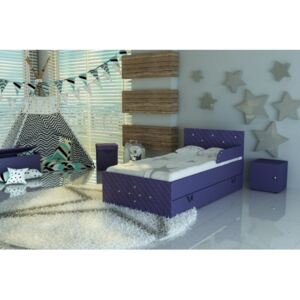 Łóżko dla dziecka z szufladą Bellini Lux - 6 kolorów tapicerowane skórą ekologiczną