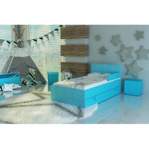 Łóżko dla dziecka z szufladą Bellini Lux - 6 kolorów tapicerowane tkaniną