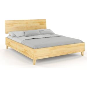 Sosnowe łóżko sypialniane z wysokim wezgłowiem Viveca