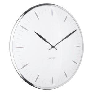 Biały szklany zegar ścienny Karlsson Leaf, ø 40 cm
