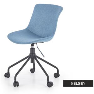Fotel biurowy Bruno niebieski z obrotowym siedziskiem