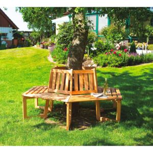 Sosnowa ławka ogrodowa do zamontowania dookoła drzewa