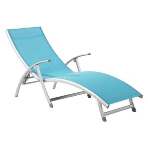 Łóżko plażowe Summer 5-pozycyjne niebieskie PATIO