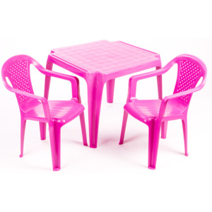 Grand Soleil Stolik i dwa krzesła dla dzieci, różowe, BEZPŁATNY ODBIÓR: WROCŁAW!