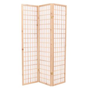 Parawan 3-panelowy w stylu japońskim, 120x170 cm, naturalny
