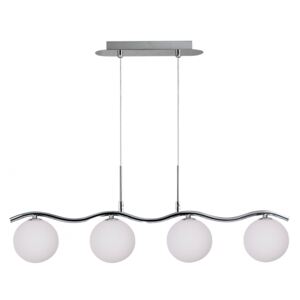 RAMON LAMPA WISZĄCA CHROMOWY 4X40W G9 KLOSZ BIAŁY