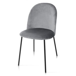 Krzesło w szarym aksamicie Missio czarne nóżki