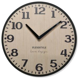 Drewniany zegar ścienny dąb bielony ELEGANTE