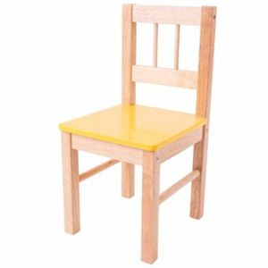 Drewniane krzesełko dla dzieci (Żółte)