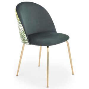 Tapicerowane krzesło w stylu glamour Sollo - ciemnozielone