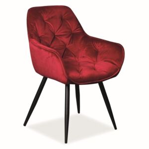 Krzesło Cherry Velvet Czarny Stelaż/bordo Blu