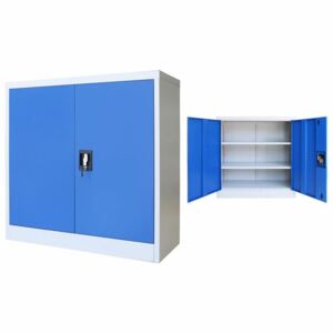 Szafa biurowa, metalowa, 90 x 40 x 90 cm, szaro-niebieska