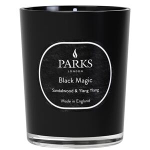 Świeczka o zapachu drzewa sandałowego i Ylang Ylang Parks Candles London Black Magic, 45 h