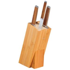 Blok na noże, pojemnik z wkładem bambusowym na ostre sztućce kuchenne