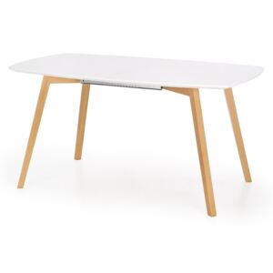 Stół rozkładany DIEGO 135-185x82 biały mat-dąb miodowy