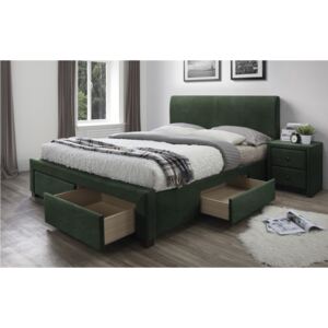 Łóżko z szufladami STORM 160 ciemno zielony Velvet