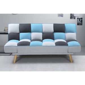 Sofa rozkładana FINGAL niebieski-jasny szary-ciemny szary