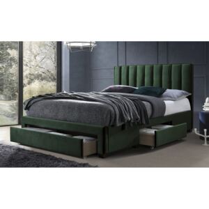 Łóżko z szufladami 160 SAMANTA ciemny zielony Velvet