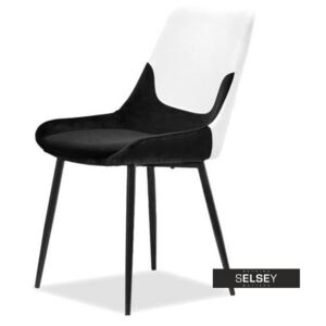 Krzesło Sajt biało-czarne na smukłych nogach