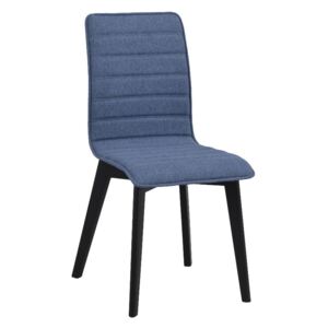 Niebieskie krzesło do jadalni z czarnymi nogami Rowico Grace