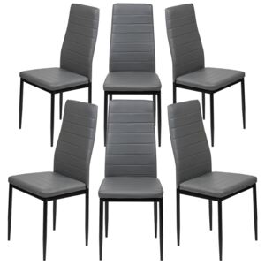 6 krzeseł tapicerowanych k1 popiel pasy nogi czarne