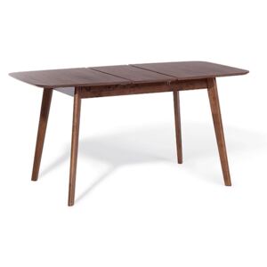 Stół do jadalni ciemne drewno rozkładany 150 - 120 x 75 cm prostokątny styl retro Beliani