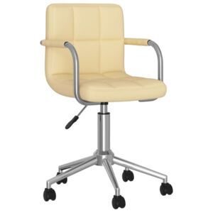 Obrotowe krzesło biurowe, kremowe, sztuczna skóra